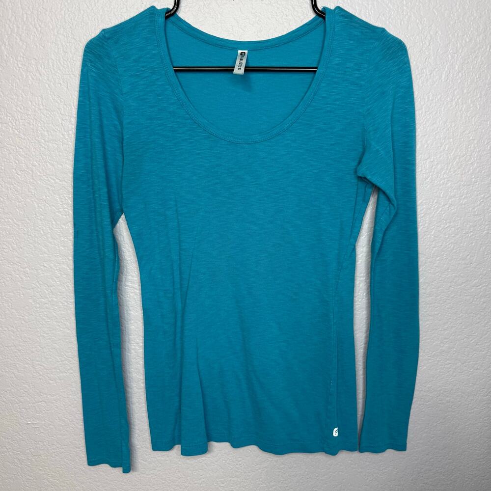Fabletics XS Blue Long Sleeve Athletic Yoga Workout Top
